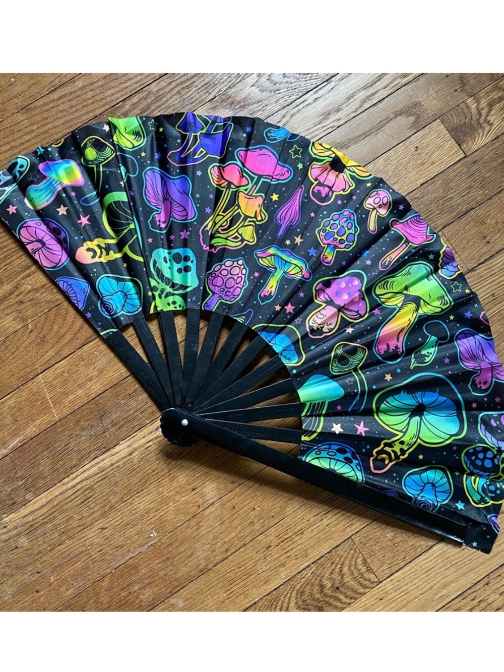 Black light clack fan uv clack fan rave fan dance fan